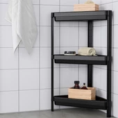Üçgen 3 Katlı  Raf Ünitesi -  Mutfak - Banyo  Depolama Rafı - Beyaz - 2