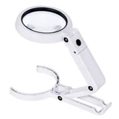 Usb Şarj Edilebilir Katlanabilir 3.5 - 10X Büyüteç 8 Ledli Masa Ve Eliçin Büyüteç FS90RC - 1