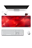 SonicTouch UltraGrand Kızıl Prizma Gamer Oyuncu Xxl Kırmızı Klavye Mouse Pad 40x90Cm - 1