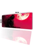 SonicTouch UltraGrand Kızıl Samuray Gamer Oyuncu Xxl Kırmızı Klavye Mouse Pad 40x90Cm - 2