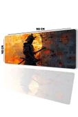 SonicTouch UltraGrand Gölge Samuray Gamer Oyuncu Xxl Sarı Siyah Klavye Mouse Pad 40x90Cm - 2
