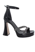 Mergenshoes K052 Siyah 12 Cm Platform Topuklu Kadın Ayakkabı - 1