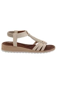 Mergenshoes Akç A25 Bej Günlük Taşlı Kadın Sandalet Ayakkabı - 1