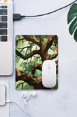 SonicTouch Mozaik Ağaç Pürüzsüz Yüzey Kaymaz Taban Dikişsiz Kenar Gamer Oyuncu Mouse Pad 19x23cm - 1