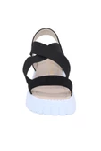 Mergenshoes K101 Siyah Lastik Bantlı Günlük Çapraz Kadın Sandalet - 2