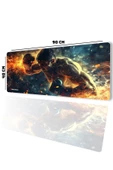 SonicTouch UltraGrand Ring Ateşi Boksör Temalı Gamer Oyuncu Xxl Klavye Mouse Pad 40x90Cm - 2