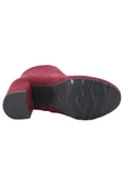 Mergenshoes 0189 Bordo 6 Cm Topuk Termo Taban Süet Kadın Bot - 5