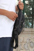 Mergenshoes Svt16 Siyah Su Geçirmez Kanvas Body Bag Sırt Çantası - 3