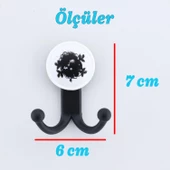 Misket Askı Siyah Dolap Askılık Askılığı Duvar Vestiyer Banyo Mutfak Elbise Kıyafet Askısı Siyah - 4