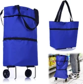 Valkyrie Katlanabilir Pazar Arabası Pazar Çantası Çok Amaçlı Çanta Tekerlekli Market Çarşı Arabası - 1