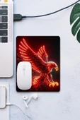 SonicTouch Kırmızı Neon Kartal Pürüzsüz Yüzey Kaymaz Taban Dikişsiz Kenar Gamer Oyuncu Mouse Pad 19x23cm - 1