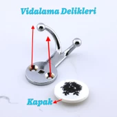 Misket 5 Adet Gümüş Vestiyer Dolap Askılık Askılığı Duvar Banyo Mutfak Elbise Kıyafet Askısı Krom - 4