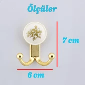 Misket 5 Adet Gold Vestiyer Dolap Askılık Askılığı Duvar Banyo Mutfak Elbise Kıyafet Askısı Altın thumbnail 7