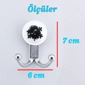 Misket 5 Adet Gümüş Vestiyer Dolap Askılık Askılığı Duvar Banyo Mutfak Elbise Kıyafet Askısı Krom - 3