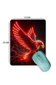 SonicTouch Kırmızı Neon Kartal Pürüzsüz Yüzey Kaymaz Taban Dikişsiz Kenar Gamer Oyuncu Mouse Pad 19x23cm - 2
