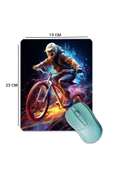 SonicTouch Dağ Bisikleti Temalı Pürüzsüz Yüzey Kaymaz Taban Dikişsiz Kenar Gamer Oyuncu Mouse Pad 19x23cm - 2