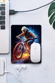 SonicTouch Dağ Bisikleti Temalı Pürüzsüz Yüzey Kaymaz Taban Dikişsiz Kenar Gamer Oyuncu Mouse Pad 19x23cm - 1