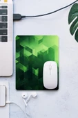 SonicTouch Yeşil Küpler Pürüzsüz Yüzey Kaymaz Taban Dikişsiz Kenar Gamer Oyuncu Mouse Pad 19x23cm - 1