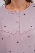Mecit 6150 Bayan Lila Yüzde Yüz Pamuk Büyük Beden Pijama Takımı thumbnail 4