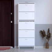 Modilayn VARBİ UMAY' 2 Li Kapı Önü 52x205x26 cm’ lik 5 Düşer Kapak 10 Göz Bölmeli Ayakkabılık - 2