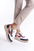 Kadın Hakiki Deri Kalın Taban Bağcıklı Çok Renkli Günlük Spor Ayakkabı Sneaker - 2
