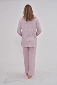 Mecit 6150 Bayan Lila Yüzde Yüz Pamuk Büyük Beden Pijama Takımı thumbnail 3
