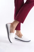 Kadın Hakiki Deri Babet Ayakkabı Rahat Taban Yanı Lastikli Slip-On Günlük Ayakkabı thumbnail 2