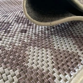 Dış Mekan Jüt Hasır Halı Dokuma Taban kilim desenli Krem Bej - 3