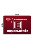 Valerine Life Eczane Logolu Kırmızı Acil Şifalar Dileriz Hoş Geldiniz İş Yeri Kapı Önü Paspası 45x70cm - 3