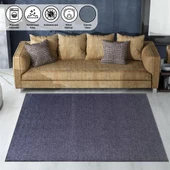 Modern Şönil Dokuma Halı Salon Halısı Kaymaz Tabanlı Koyu Gri Halı - 1