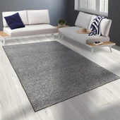 Modern Dokuma Şönil Halı Salon Halısı bulanık düz Açık Gri Kaymaz tabanlı - 1