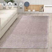 Modern desenli bulanık Pudra Rose Şönil Dokuma Halı Kaymaz Tabanlı - 1