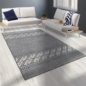Modern Şönil Dokuma İskandinav üçgen desenli Açık Gri Halı - 1