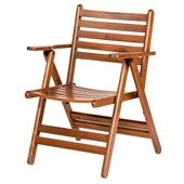Antalya Kolçaklı Katlanır Sandalye (2 Adet) - Ahşap Bahçe Balkon Sandalyesi (London Chair) - 1