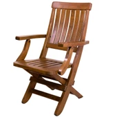 Muğla Kolçaklı Katlanır Sandalye - Ahşap Bahçe Balkon Sandalyesi (Sevt Chair) - 1