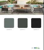 Çamlıca Alüminyum Bahçe Kanepesi - Ahşap Desenli Üçlü Kanepe, Minderli - 6