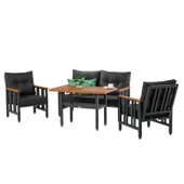 Çamlıca Alüminyum Bahçe Koltuğu - Ahşap Desenli İkili Koltuk, Minderli - 3