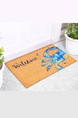 Valerine Life Mavi Yengeç Desenli Welcome Hoş Geldiniz Kapı Önü Paspası 45x70cm thumbnail 3