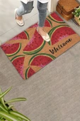 Valerine Life Karpuz Dilimi Desenli Kırmızı Welcome Hoş Geldiniz Kapı Önü Paspası 45x70cm thumbnail 1