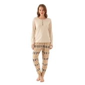 Pierre Cardin Patlı Yaka Viskoz Bayan Pijama Takım - 1