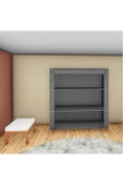 Home DZGN HOME 3 RAFLI ÇELİK PROFİLLİ BEZ DOLAP YORGAN HURCU-Gri - 1