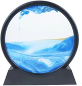 Doğal Manzara Temalı Dekoratif Kum Saati Mavi 25x25 cm Dekoratif Stres Azaltıcı - 1