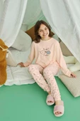 Aydoğan Kız Garson Belur Termal Şeftali Rengi Pijama Takım 0889 thumbnail 1