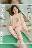 Aydoğan Kız Garson Belur Termal Şeftali Rengi Pijama Takım 0889 thumbnail 3