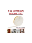 Beyaz Pencere Yalıtım Süngeri Fitili 10 metre Yapışkanlı Pimapen Kapı Fitili Cam Bandı Sızdırmazlık Fitili thumbnail 2