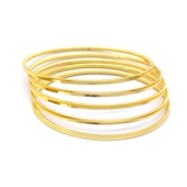 22 Ayar Altın Kaplama Çelik Kadın Ajda Bilezik - 5 adet BSET-118 - 1