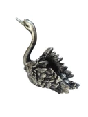 Elişi Kuğu Biblo Heykel Hediyelik Dekoratif Ürün Vitrin Masa Süsü Ev Hediyesi Gümüş - 2