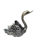 Elişi Kuğu Biblo Heykel Hediyelik Dekoratif Ürün Vitrin Masa Süsü Ev Hediyesi Gümüş - 3