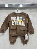 uğurböceğiçocuk 24711 Basketball Yazı Baskılı 2'li Erkek Bebek Takım - 5