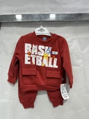 uğurböceğiçocuk 24711 Basketball Yazı Baskılı 2'li Erkek Bebek Takım - 1